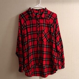 wild fable Red & Black Plaid Shirt